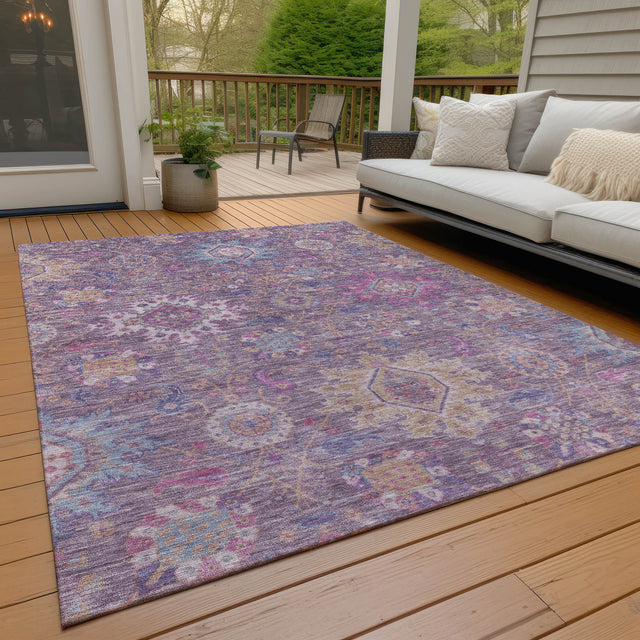 Addison Chantille ACN2151 Medallions Machine Made Traditional Eggplant Rug