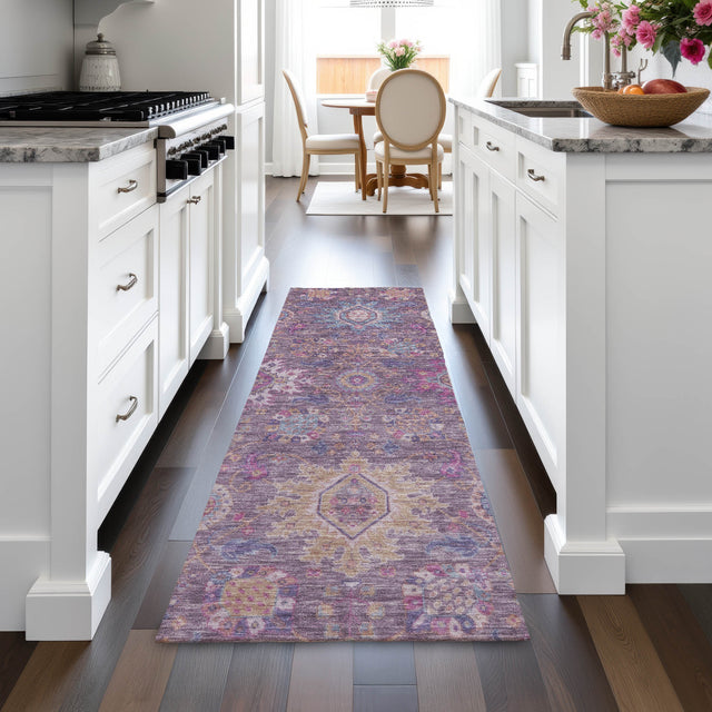 Addison Chantille ACN2151 Medallions Machine Made Traditional Eggplant Rug