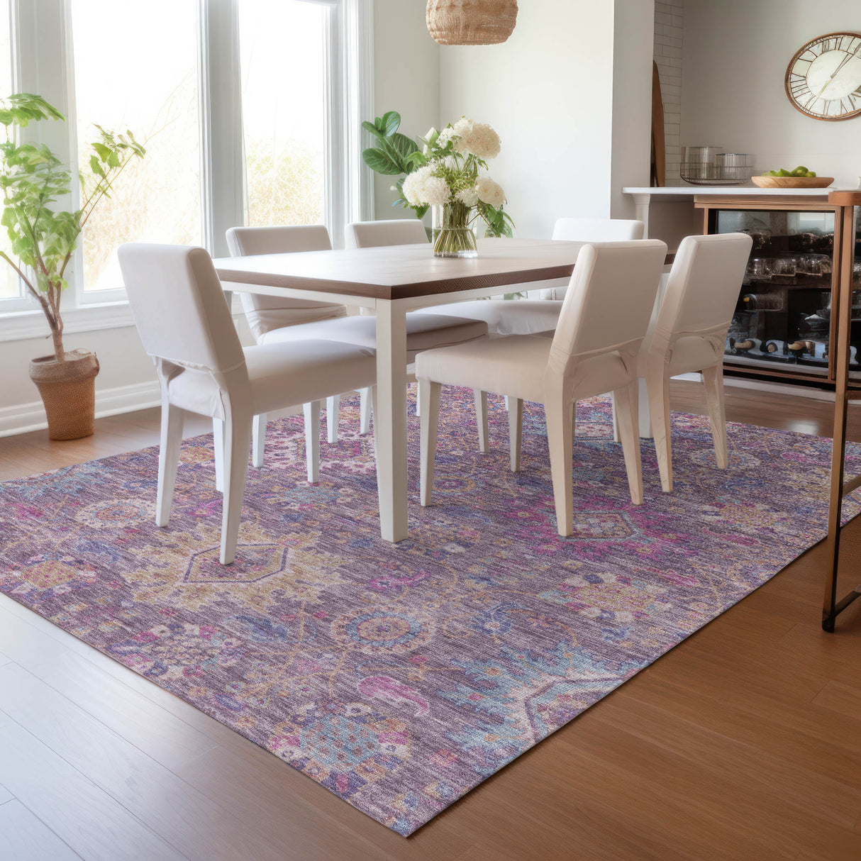 Addison Chantille ACN2151 Medallions Machine Made Traditional Eggplant Rug