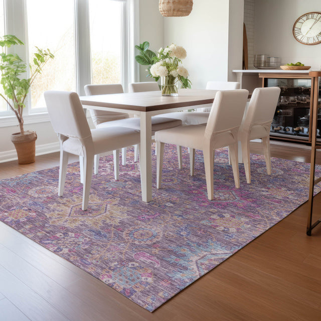 Addison Chantille ACN2151 Medallions Machine Made Traditional Eggplant Rug