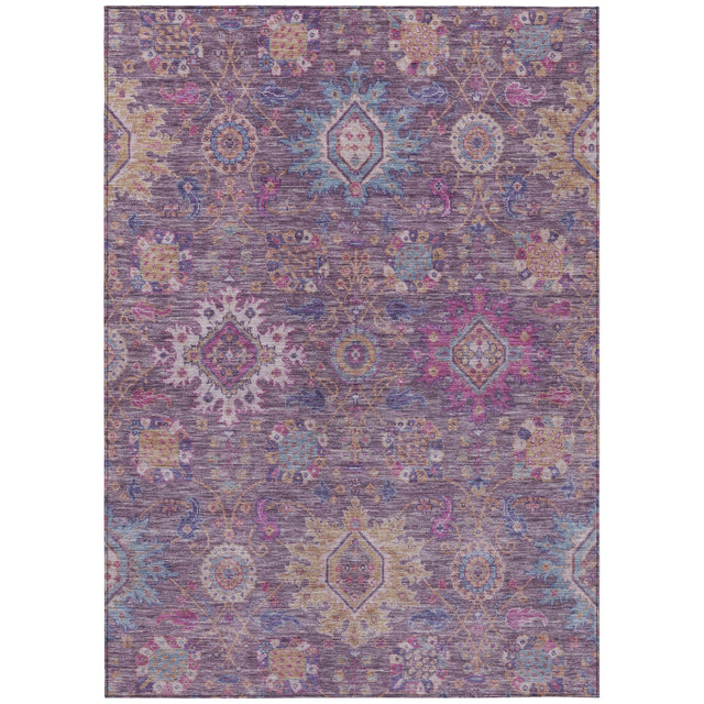Addison Chantille ACN2151 Medallions Machine Made Traditional Eggplant Rug