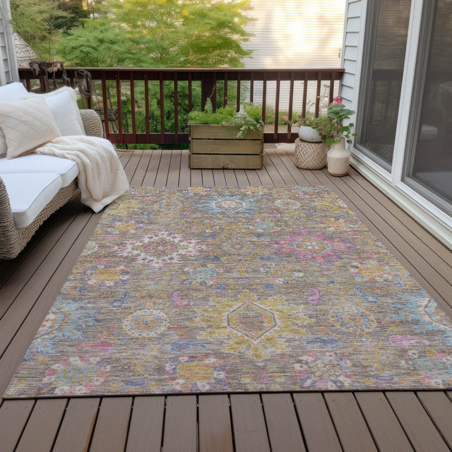 Addison Chantille ACN2151 Medallions Machine Made Traditional Mocha Rug