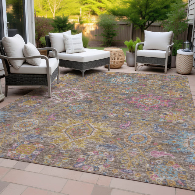 Addison Chantille ACN2151 Medallions Machine Made Traditional Mocha Rug