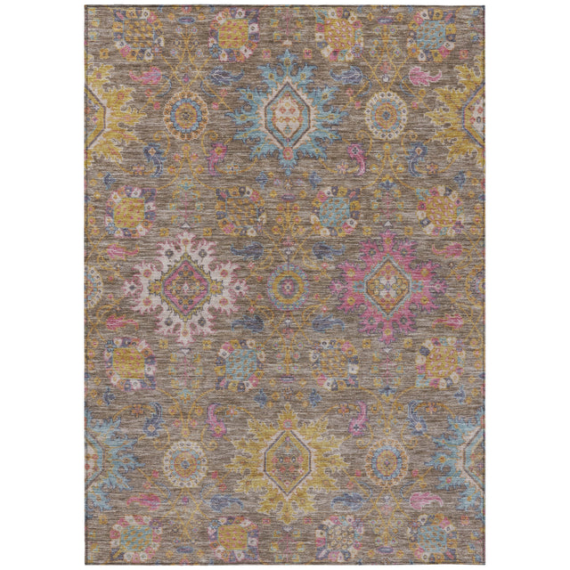 Addison Chantille ACN2151 Medallions Machine Made Traditional Mocha Rug