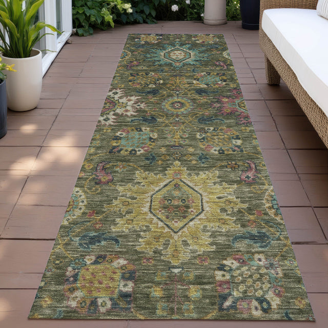 Addison Chantille ACN2151 Medallions Machine Made Traditional Olive Rug