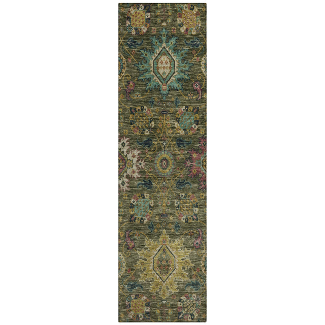 Addison Chantille ACN2151 Medallions Machine Made Traditional Olive Rug