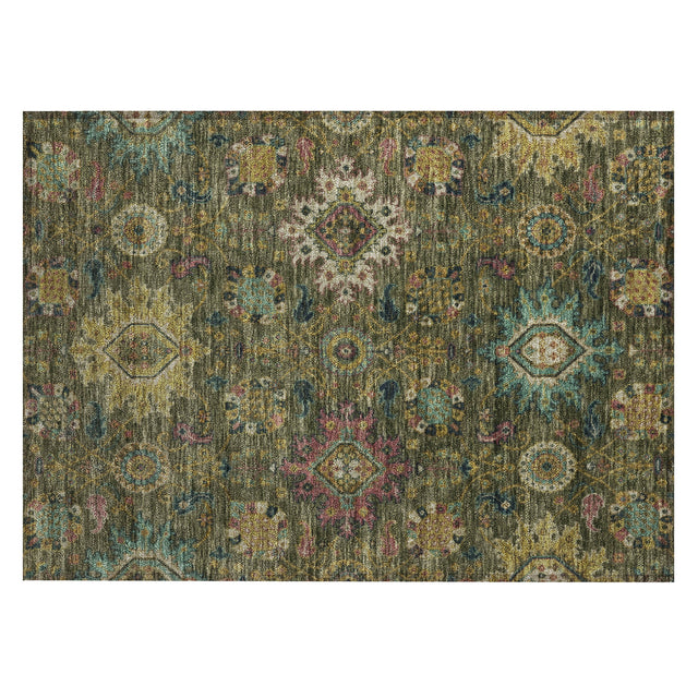 Addison Chantille ACN2151 Medallions Machine Made Traditional Olive Rug
