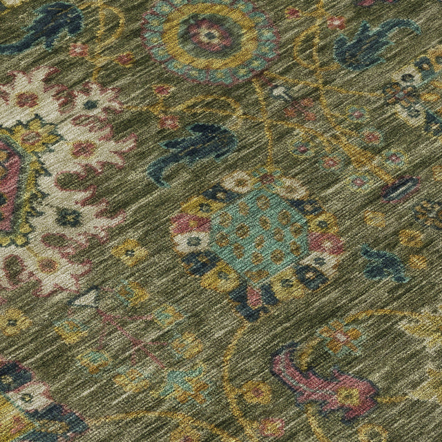 Addison Chantille ACN2151 Medallions Machine Made Traditional Olive Rug