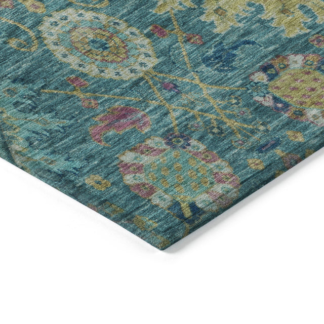 Addison Chantille ACN2151 Medallions Machine Made Traditional Teal Rug