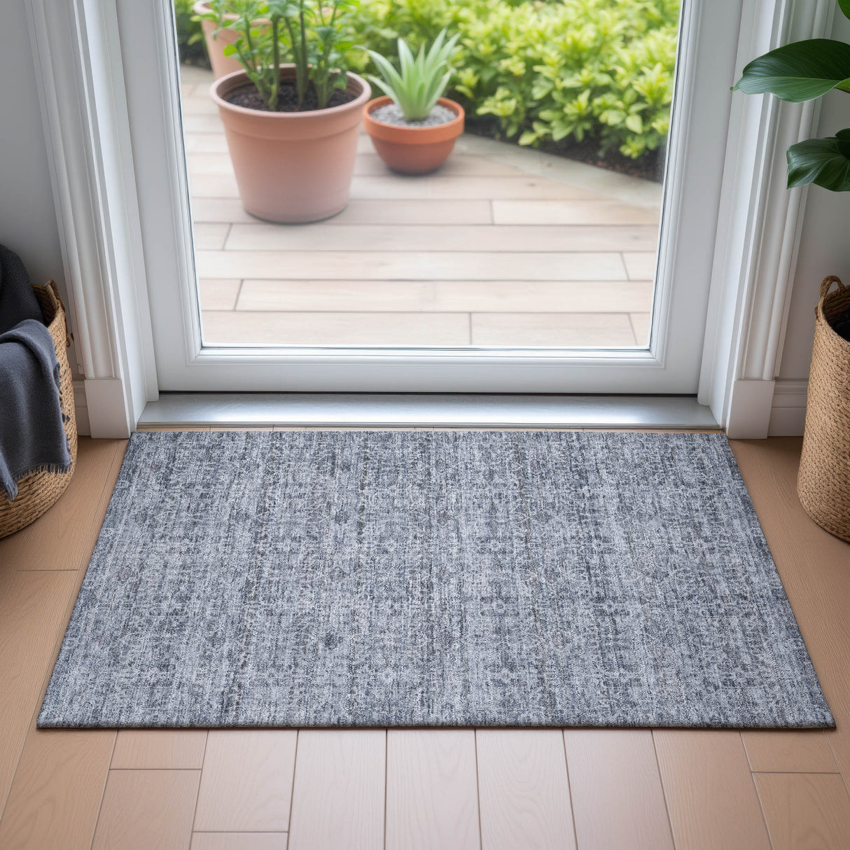 Addison Chantille ACN2152 Stripes Machine Made Transitional Blue Rug