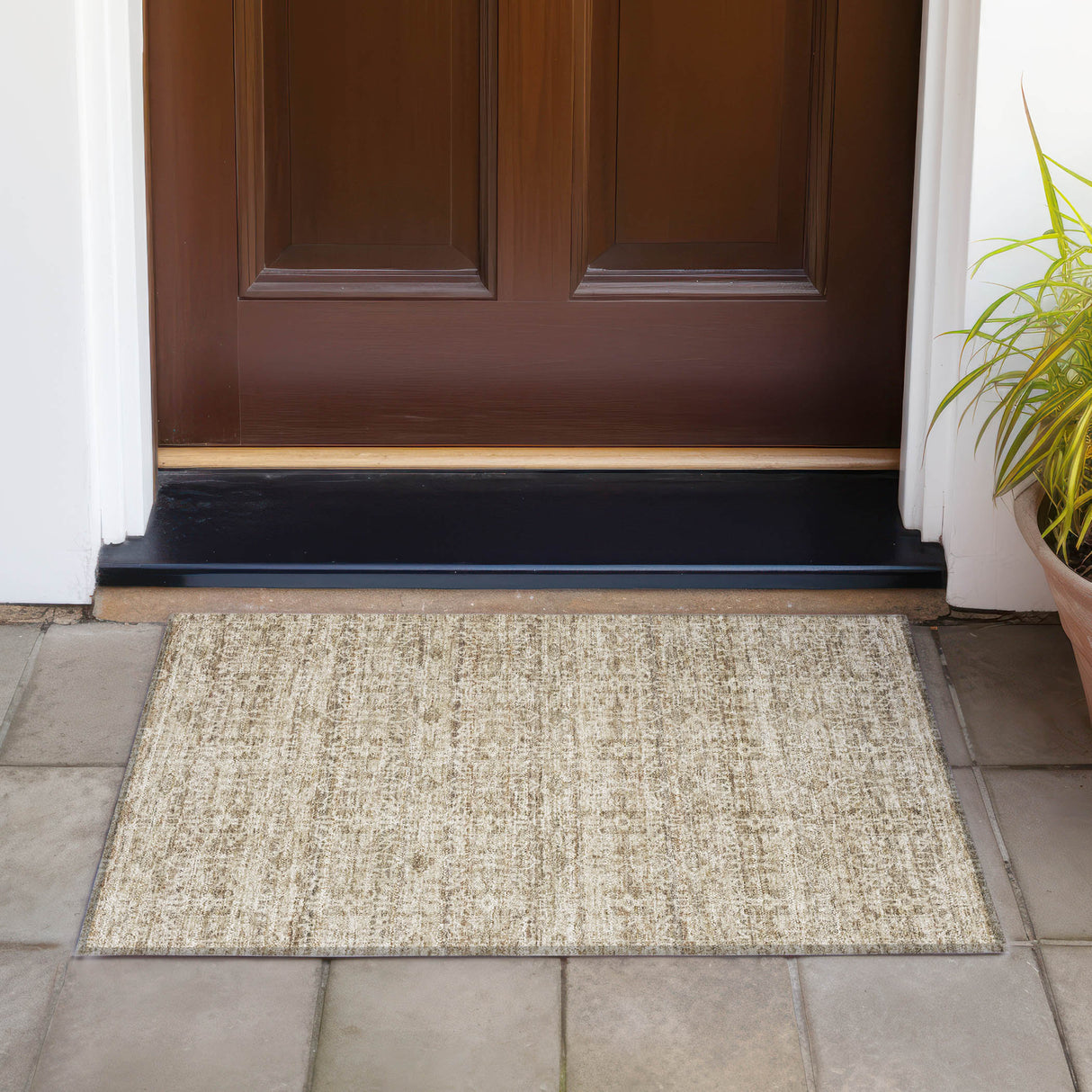 Addison Chantille ACN2152 Stripes Machine Made Transitional Brown Rug