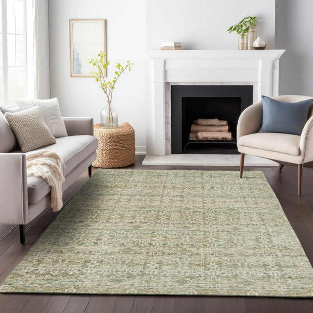 Addison Chantille ACN2152 Stripes Machine Made Transitional Sage Rug