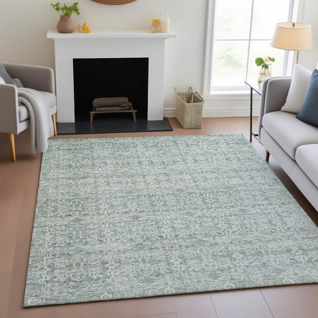 Addison Chantille ACN2152 Stripes Machine Made Transitional Teal Rug