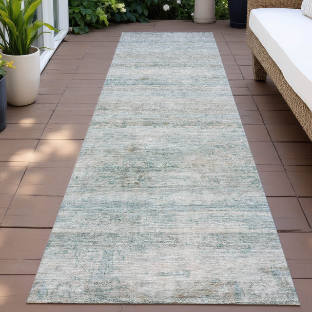 Addison Chantille ACN2154 Stripes Machine Made Transitional Aqua Rug