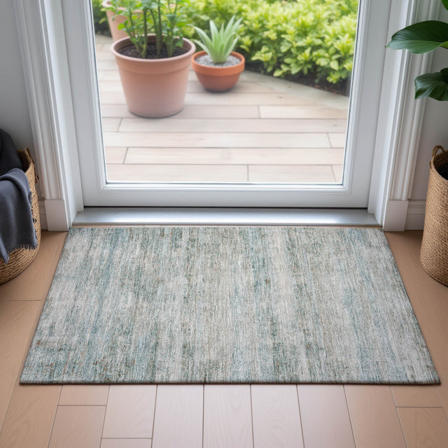 Addison Chantille ACN2154 Stripes Machine Made Transitional Aqua Rug