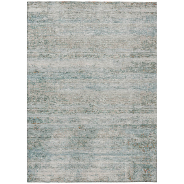 Addison Chantille ACN2154 Stripes Machine Made Transitional Aqua Rug
