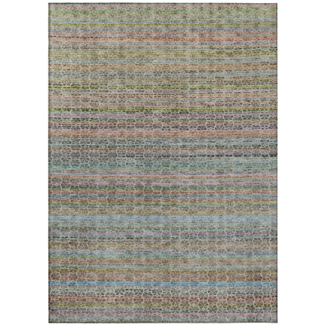 Addison Chantille ACN2155 Stripes Machine Made Transitional Aqua Rug