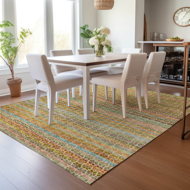 Addison Chantille ACN2155 Stripes Machine Made Transitional Coral Rug