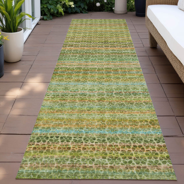 Addison Chantille ACN2155 Stripes Machine Made Transitional Green Rug