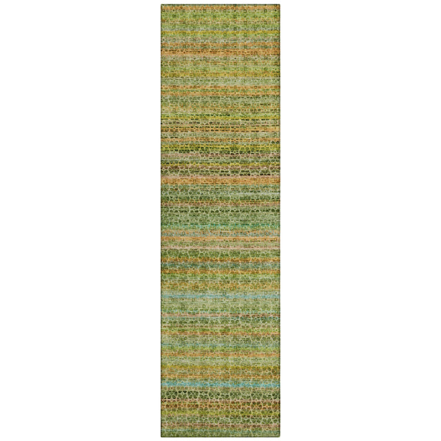 Addison Chantille ACN2155 Stripes Machine Made Transitional Green Rug