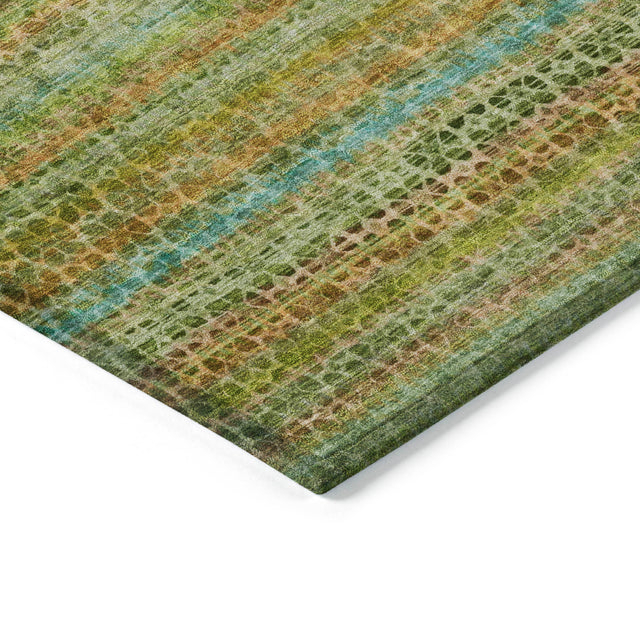Addison Chantille ACN2155 Stripes Machine Made Transitional Green Rug