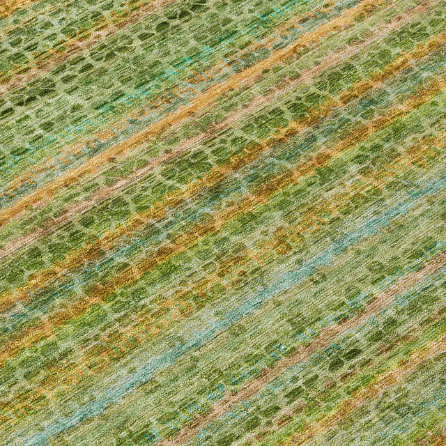 Addison Chantille ACN2155 Stripes Machine Made Transitional Green Rug