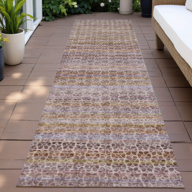 Addison Chantille ACN2155 Stripes Machine Made Transitional Khaki Rug