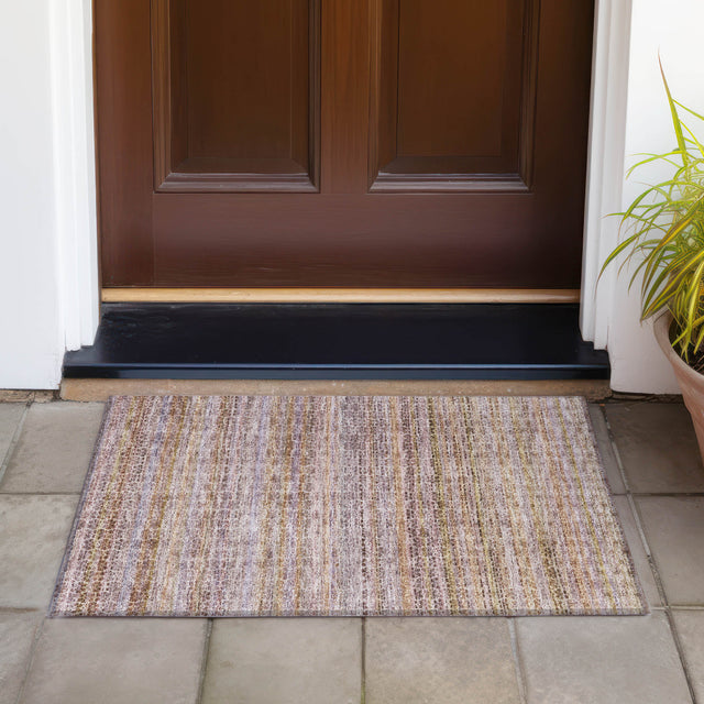 Addison Chantille ACN2155 Stripes Machine Made Transitional Khaki Rug