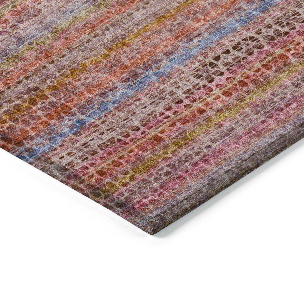 Addison Chantille ACN2155 Stripes Machine Made Transitional Pink Rug