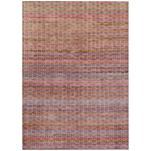 Addison Chantille ACN2155 Stripes Machine Made Transitional Pink Rug