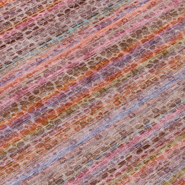 Addison Chantille ACN2155 Stripes Machine Made Transitional Pink Rug