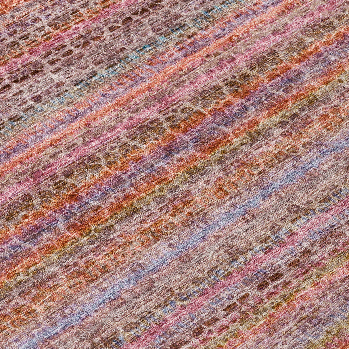 Addison Chantille ACN2155 Stripes Machine Made Transitional Pink Rug