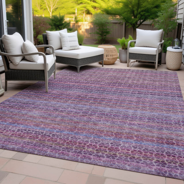 Addison Chantille ACN2155 Stripes Machine Made Transitional Purple Rug