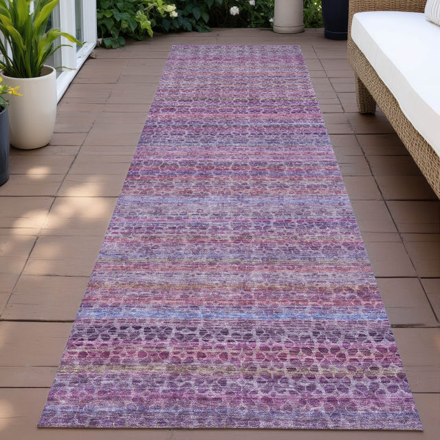 Addison Chantille ACN2155 Stripes Machine Made Transitional Purple Rug
