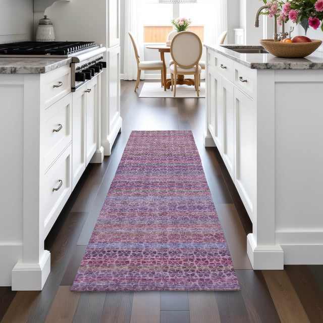 Addison Chantille ACN2155 Stripes Machine Made Transitional Purple Rug