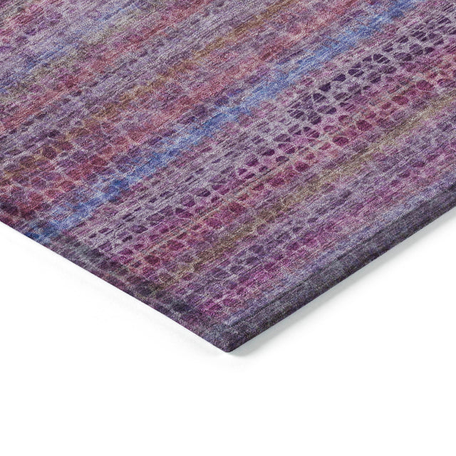 Addison Chantille ACN2155 Stripes Machine Made Transitional Purple Rug