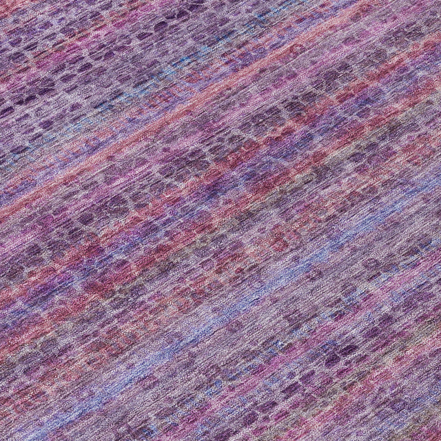 Addison Chantille ACN2155 Stripes Machine Made Transitional Purple Rug