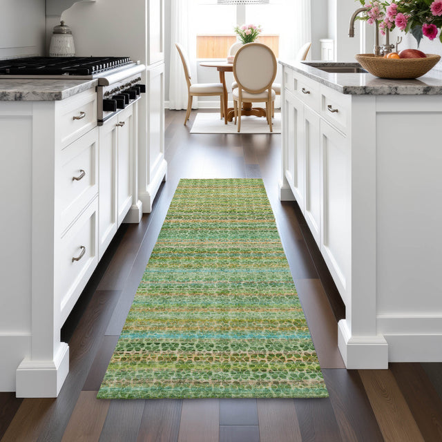 Addison Chantille ACN2155 Stripes Machine Made Transitional Teal Rug