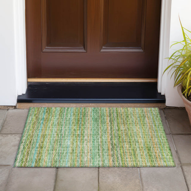 Addison Chantille ACN2155 Stripes Machine Made Transitional Teal Rug