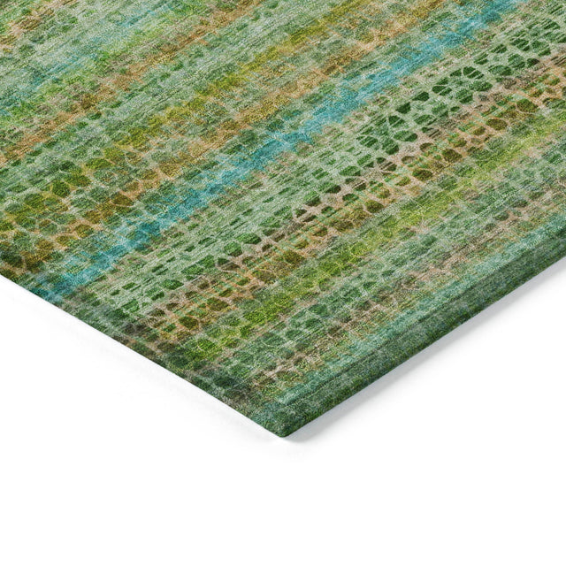 Addison Chantille ACN2155 Stripes Machine Made Transitional Teal Rug