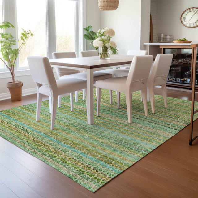 Addison Chantille ACN2155 Stripes Machine Made Transitional Teal Rug