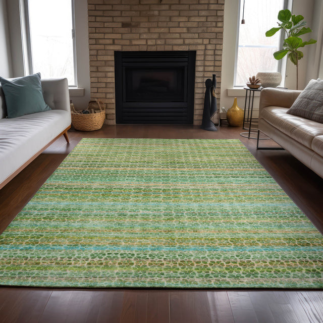 Addison Chantille ACN2155 Stripes Machine Made Transitional Teal Rug