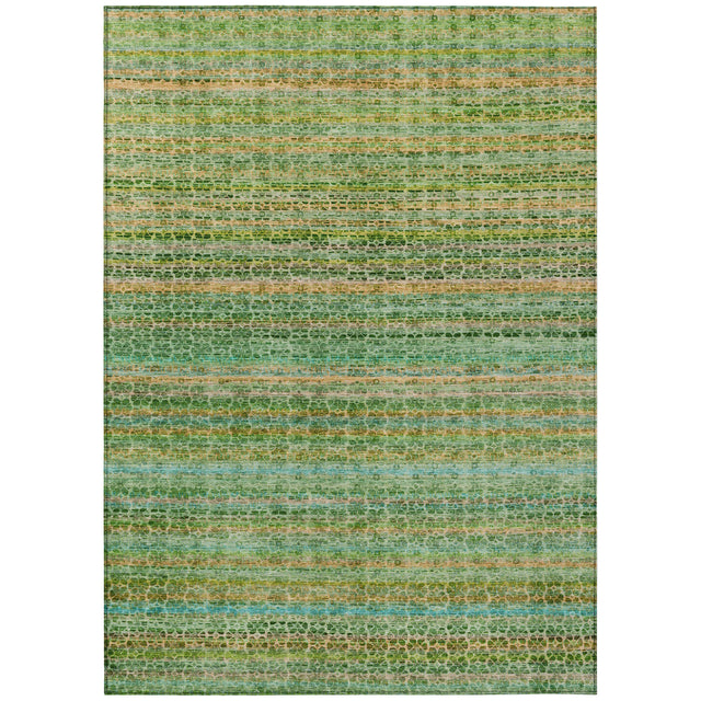 Addison Chantille ACN2155 Stripes Machine Made Transitional Teal Rug