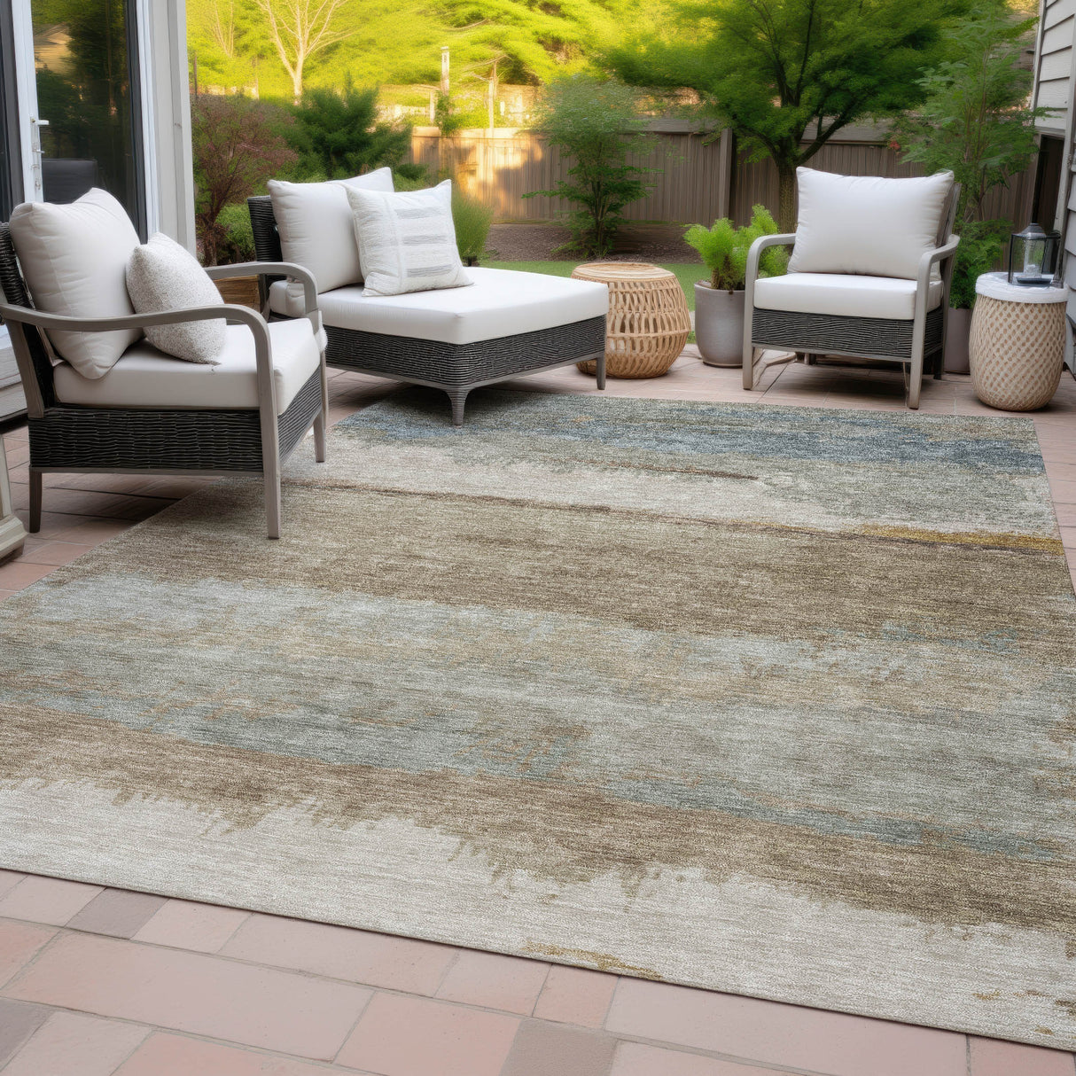 Addison Chantille ACN2156 Modern Machine Made Transitional Beige Rug