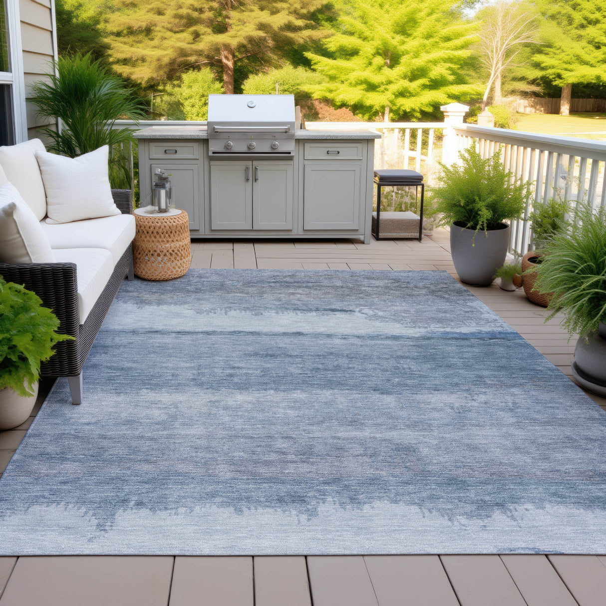 Addison Chantille ACN2156 Modern Machine Made Transitional Blue Rug