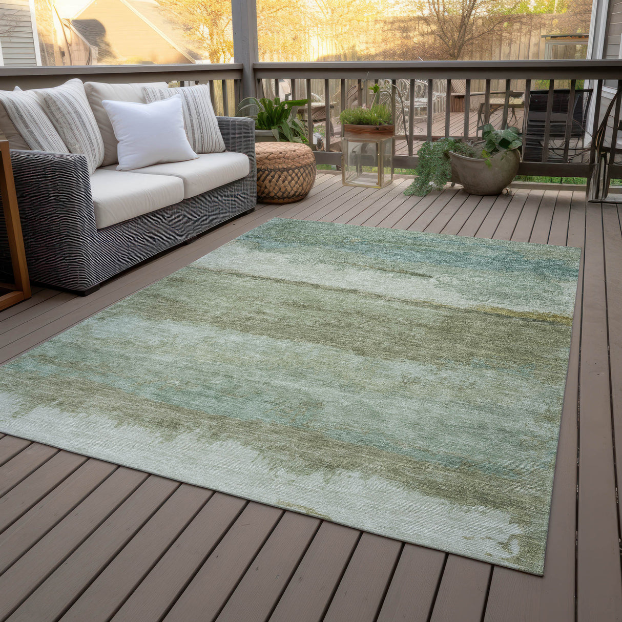 Addison Chantille ACN2156 Modern Machine Made Transitional Green Rug