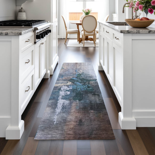 Addison Chantille ACN2157 Abstract Machine Made Transitional Blue Rug