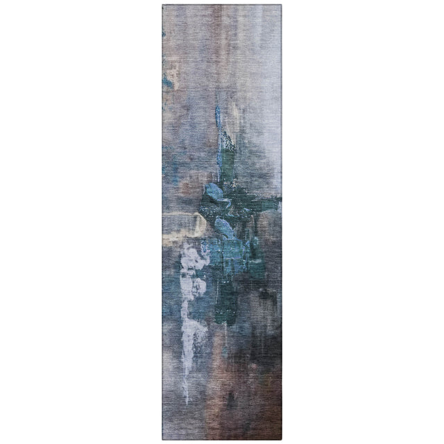 Addison Chantille ACN2157 Abstract Machine Made Transitional Blue Rug