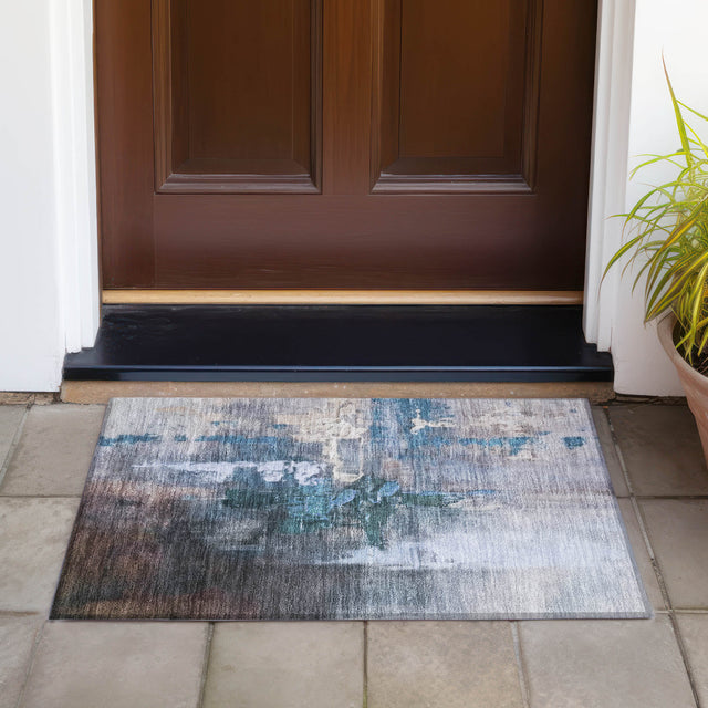 Addison Chantille ACN2157 Abstract Machine Made Transitional Blue Rug