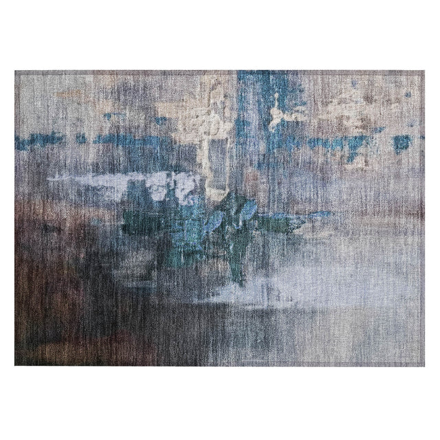 Addison Chantille ACN2157 Abstract Machine Made Transitional Blue Rug